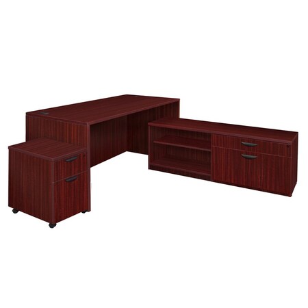 Regency Legacy Hi-Low L-Desks, 80 D X 29 H, 71 W X Wood, Mahogany LLDLCMP7135MH